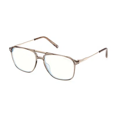 Tom Ford Blue Light Block Navigator Men's Eyeglasses Ft5665-b 045 54 In Gold