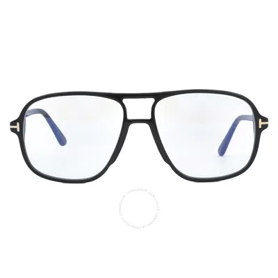 Tom Ford Blue Light Block Navigator Men's Eyeglasses Ft5737-b 001 56 In Black