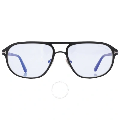 Tom Ford Blue Light Block Navigator Men's Eyeglasses Ft5751-b 002 55 In Black / Blue