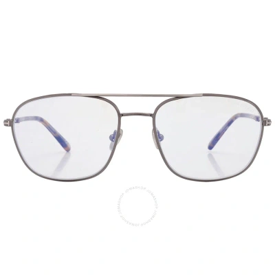 Tom Ford Blue Light Block Navigator Men's Eyeglasses Ft5830-b 008 54 In Blue / Gun Metal / Gunmetal