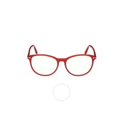 Tom Ford Blue Light Block Oval Ladies Eyeglasses Ft5810-b 074 53 In Orange