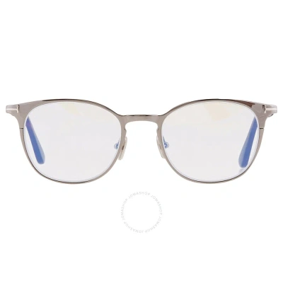 Tom Ford Blue Light Block Oval Men's Eyeglasses Ft5732-b 008 50 In Blue / Gun Metal / Gunmetal