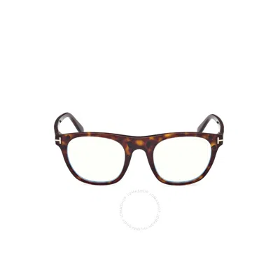 Tom Ford Blue Light Block Oval Men's Eyeglasses Ft5895-b 052 51 In Brown