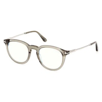 Tom Ford Blue Light Block Oval Men's Eyeglasses Ft5905-b 096 49 In Silver
