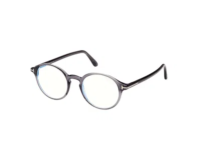 Tom Ford Blue Light Block Oval Unisex Eyeglasses Ft5867-b 020 49 In Purple