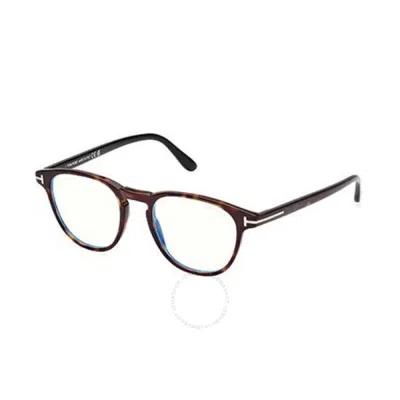 Tom Ford Blue Light Block Oval Unisex Eyeglasses Ft5899-b 052 48 In Brown