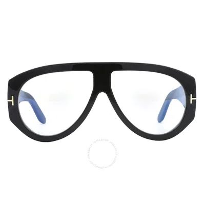 Tom Ford Blue Light Block Pilot Men's Eyeglasses Ft5958-b 001 60 In Black