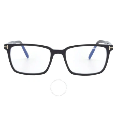 Tom Ford Blue Light Block Rectangular Eyeglasses Ft5802-b 001 53 In Black / Blue
