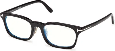 Tom Ford Blue Light Block Rectangular Ladies Eyeglasses Ft6111-d-b 002 53 In Black