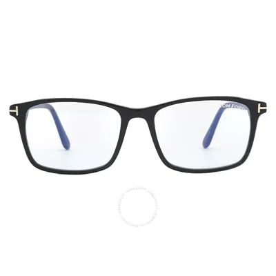 Tom Ford Blue Light Block Rectangular Men's Eyeglasses Ft5584-b 001 54 In Black