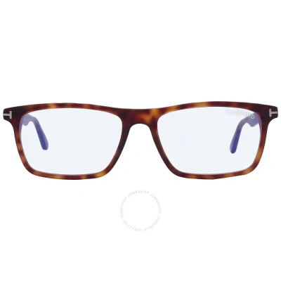 Tom Ford Blue Light Block Rectangular Men's Eyeglasses Ft5681-b 054 54 In Red   / Blue / Tortoise