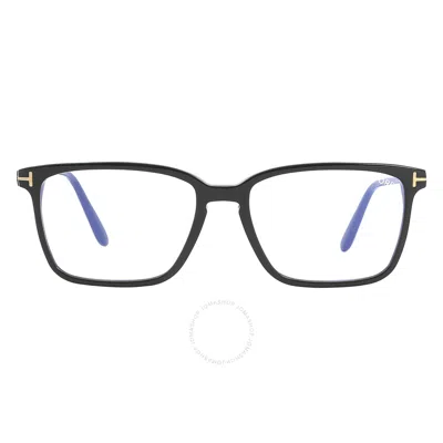 Tom Ford Blue Light Block Rectangular Men's Eyeglasses Ft5696-b 001 54 In Black