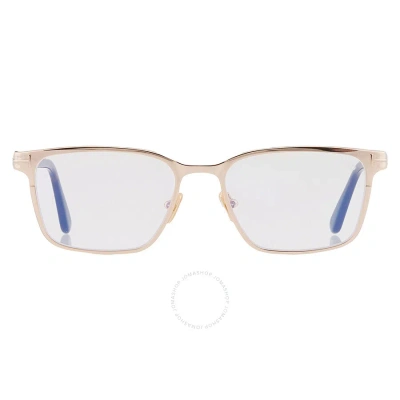 Tom Ford Blue Light Block Rectangular Men's Eyeglasses Ft5733-b 028 53 In Blue / Gold / Rose / Rose Gold