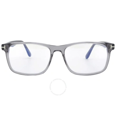 Tom Ford Blue Light Block Rectangular Men's Eyeglasses Ft5752-b 020 55 In Blue / Grey