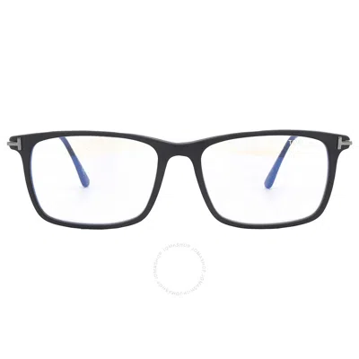 Tom Ford Blue Light Block Rectangular Men's Eyeglasses Ft5758-b 002 54 In Black