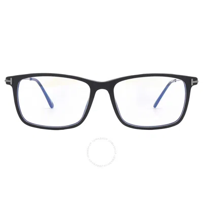 Tom Ford Blue Light Block Rectangular Men's Eyeglasses Ft5758-b 002 56 In Black