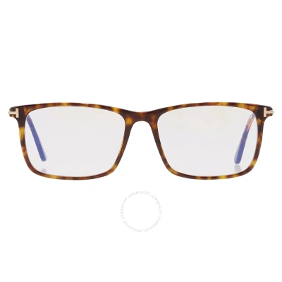 Tom Ford Blue Light Block Rectangular Men's Eyeglasses Ft5758-b 052 56 In Blue / Dark