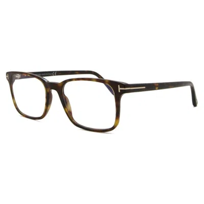 Tom Ford Blue Light Block Rectangular Men's Eyeglasses Ft5831-b 052 51 In Brown