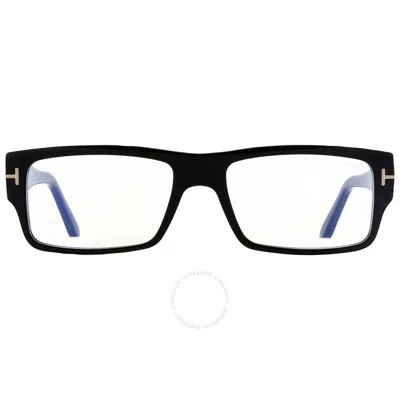 Tom Ford Blue Light Block Rectangular Men's Eyeglasses Ft5835-b 001 54 In Black