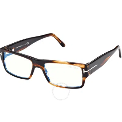 Tom Ford Blue Light Block Rectangular Men's Eyeglasses Ft5835-b 050 54 In Black
