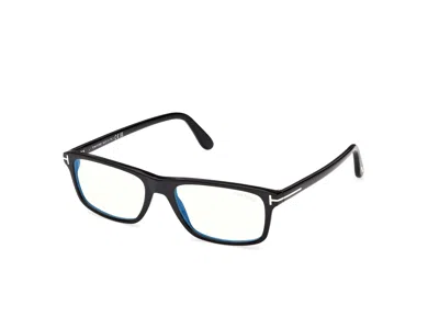 Tom Ford Blue Light Block Rectangular Men's Eyeglasses Ft6119-b 001 53 In Black