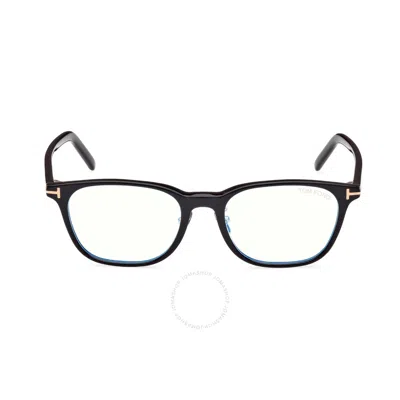 Tom Ford Blue Light Block Rectangular Unisex Eyeglasses Ft5860-d-b 001 52 In Black / Blue