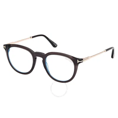 Tom Ford Blue Light Block Round Men's Eyeglasses Ft5905-b 005 49 In Black