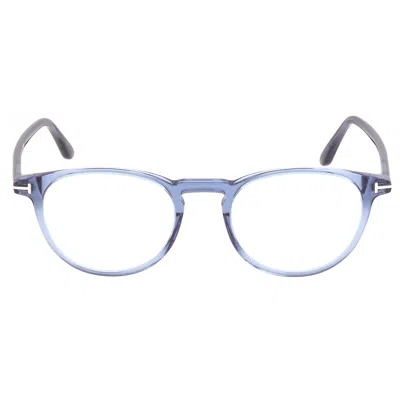 Tom Ford Blue Light Block Round Unisex Eyeglasses Ft5803-b 090 49