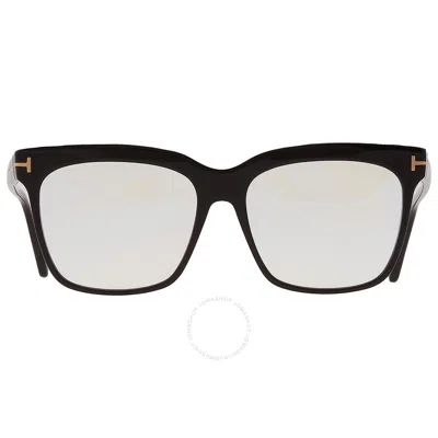 Tom Ford Blue Light Block Square Ladies Eyeglasses Ft5768-b 001 54 In Black / Blue