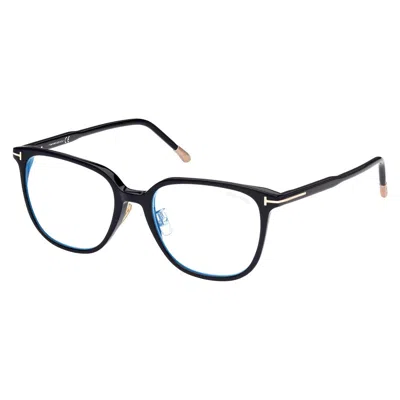 Tom Ford Blue Light Block Square Ladies Eyeglasses Ft5778-d-b 001 53 In Black