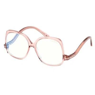 Tom Ford Blue Light Block Square Ladies Eyeglasses Ft5968-b 072 54 In Pink