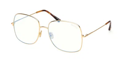 Tom Ford Blue Light Block Square Ladies Eyeglasses Ft6048-b 030 59 In Gold