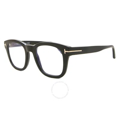 Tom Ford Blue Light Block Square Men's Eyeglasses Ft5542-b 001 50 In Black