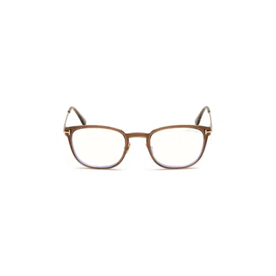 Tom Ford Blue Light Block Square Men's Eyeglasses Ft5694-b 028 52 In Gold