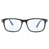 Tom Ford Blue Light Block Square Men's Eyeglasses Ft5752-b 001 55 In Black / Blue