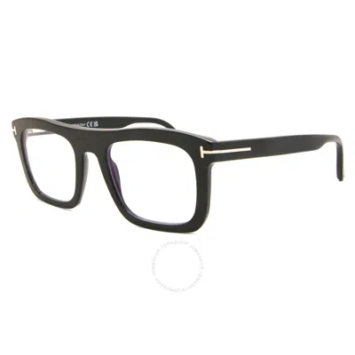 Tom Ford Blue Light Block Square Men's Eyeglasses Ft5757-b 001 52 In Black