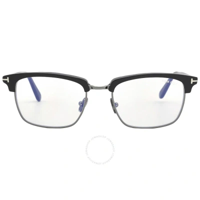 Tom Ford Blue Light Block Square Men's Eyeglasses Ft5801-b 001 54 In Black / Blue