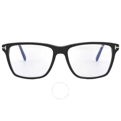Tom Ford Blue Light Block Square Men's Eyeglasses Ft5817-b 001 56 In Black