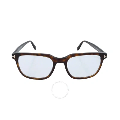 Tom Ford Blue Light Block Square Men's Eyeglasses Ft5818-b 052 53 In Blue / Dark