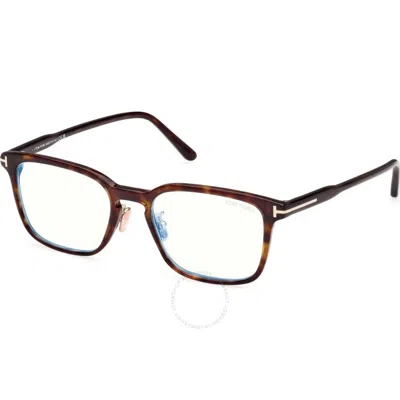 Tom Ford Blue Light Block Square Men's Eyeglasses Ft5859-d-b 052 53 In Brown