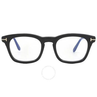 Tom Ford Blue Light Block Square Men's Eyeglasses Ft5870-b 001 50 In Black / Blue