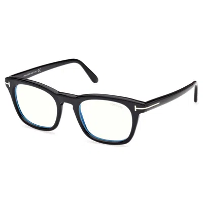 Tom Ford Blue Light Block Square Men's Eyeglasses Ft5870-f-b 001 52 In Brown