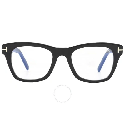 Tom Ford Blue Light Block Square Men's Eyeglasses Ft5886-b 001 50 In Black / Blue
