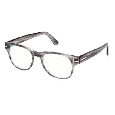 Tom Ford Blue Light Block Square Men's Eyeglasses Ft5898-b 020 52 In Gray