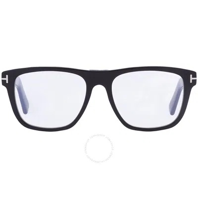 Tom Ford Blue Light Block Square Men's Eyeglasses Ft5902-b 001 54 In Black / Blue