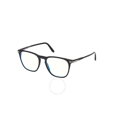 Tom Ford Blue Light Block Square Men's Eyeglasses Ft5937-b 001 52 In Black