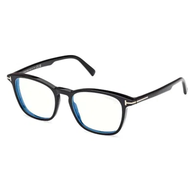 Tom Ford Blue Light Block Square Men's Eyeglasses Ft5960-b 001 52 In Black