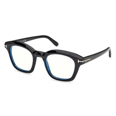 Tom Ford Blue Light Block Square Men's Eyeglasses Ft5961-b 001 49 In Multi