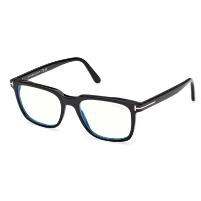 Tom Ford Blue Light Block Square Men's Eyeglasses Ft6080-b 001 55 In Black