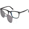 Tom Ford Blue Light Block With Grey Clip-on Square Men's Eyeglasses Ft5916-b 001 50